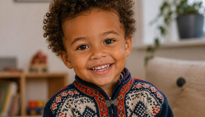 Gutt 2-4 år med afrikansk/søramerikansk og norsk bakgrunn