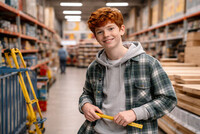 Gutt ca 15 år med nordisk utseende til reklamefilm