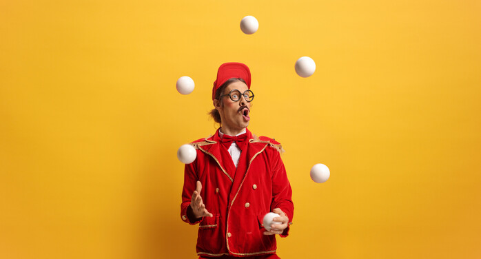 Jonglör till reklamfilmsinspelning i Sydafrika 