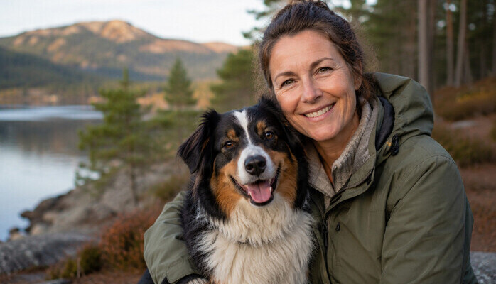Kvinne 40-55 år med egen hund