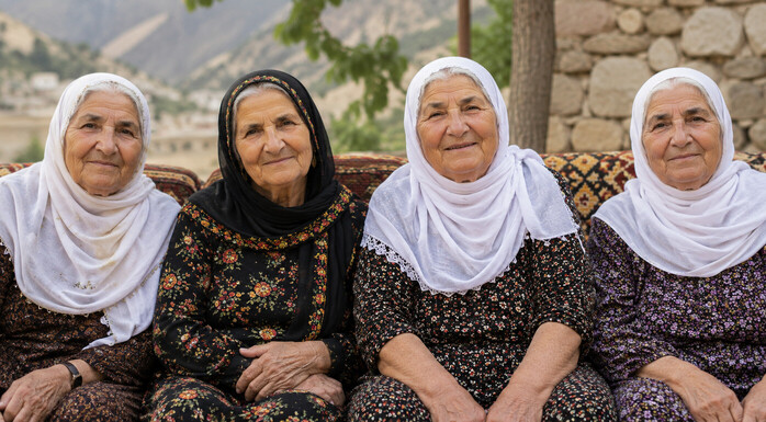 Kvinne med bakgrunn fra Kurdistan til reklamefilmopptak 