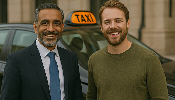 Male models in Oslo  passenger role for photoshoot with the Nordic regions largest taxi company