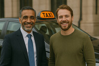 Male models in Oslo  passenger role for photoshoot with the Nordic regions largest taxi company