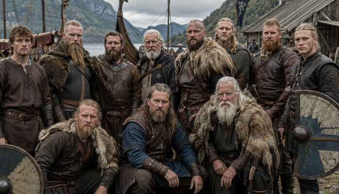 Menn til en ny NRK-serie om vikinger