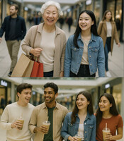 Modeller för internationell kampanj för köpcentrum Modeller för internationell kampanj för köpcentrum