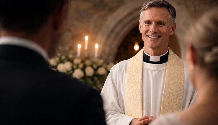 Präst till bröllopsscen