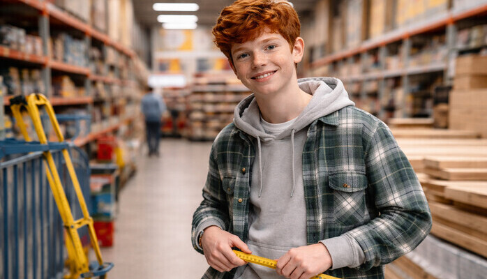 Rødhåret gutt 14-16 år til reklame for kjent norsk byggevarekjede!