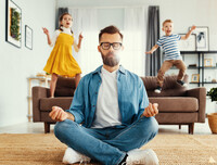 Man skes till rollen som pappa, fotografering p tema 