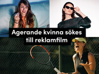 Agerande kvinna skes till reklamfilm 