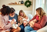 Mammor med spdbarn till reklamfilm fr MOM