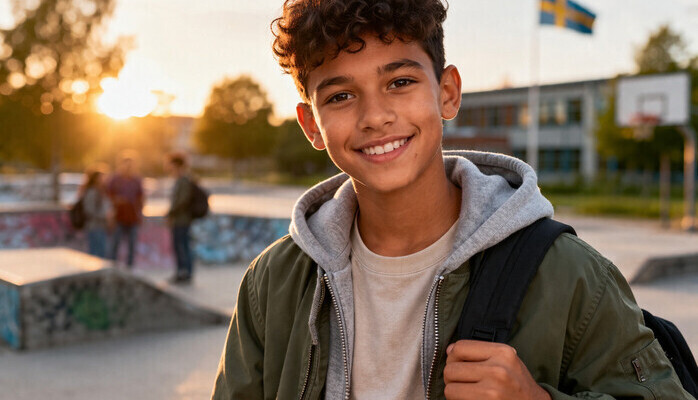 Gutt 10-15 år med flerkulturell bakgrunn til et produktfotooppdrag