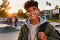 Gutt 10-15 år med flerkulturell bakgrunn til et produktfotooppdrag