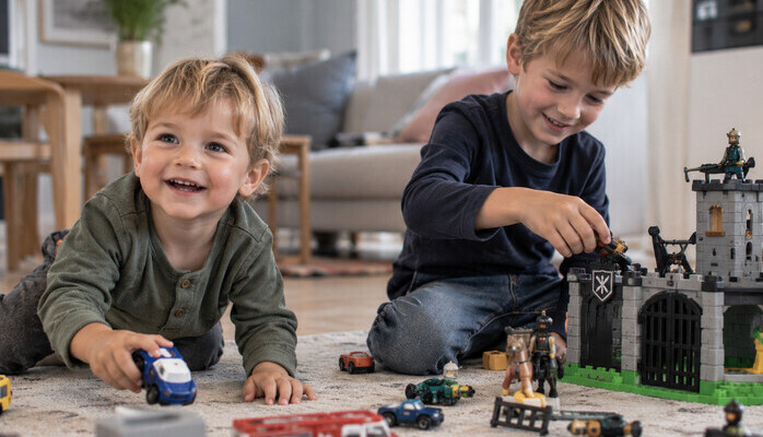 Gutter 2-3 år og 5-7 år med dialekt fra Bergen