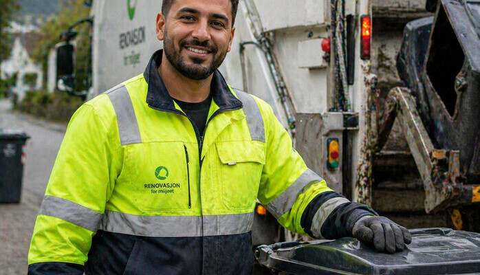 Mann spillealder ca. 30–35 år til reklamefilm for renovasjonsselskap