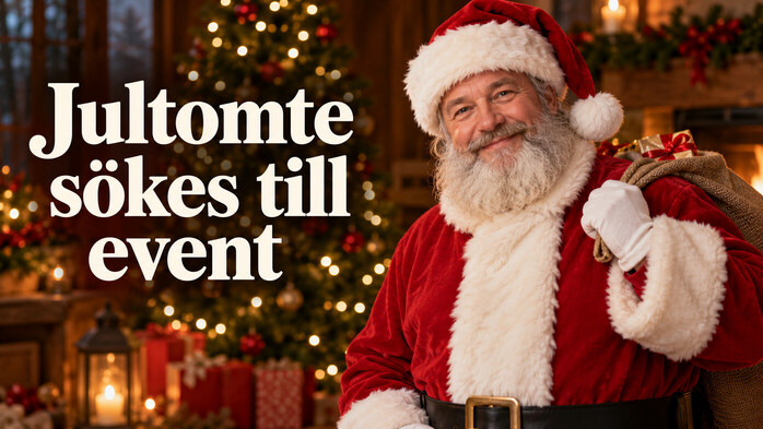 Ersättning 5 000 kr - Tomte sökes för julaktivering i Östersund  Eventjobb 6–7 nov