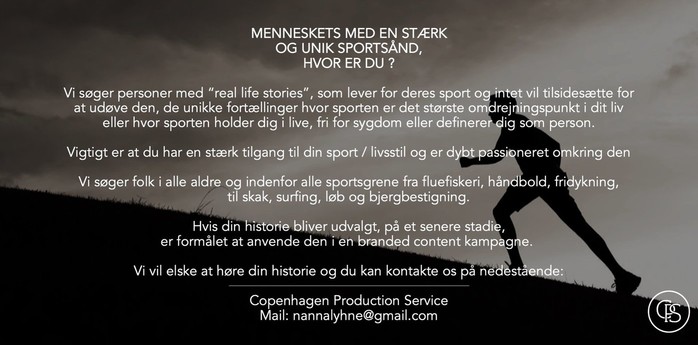 Vi sger personer med en strk, passioneret og personlig tilgang til mden de dyrker sport.