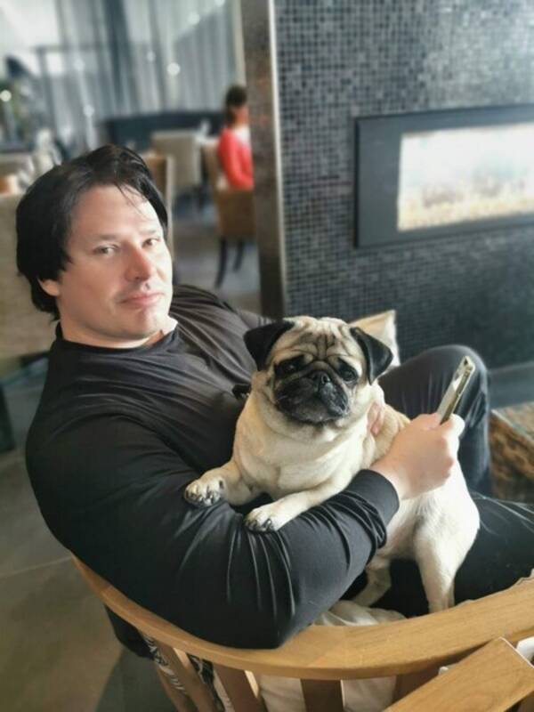 Hund - Mopsen Freddie. Hund - Mopsen Freddie.