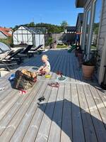 Nybyggt enplanshus med stor altan, stor 