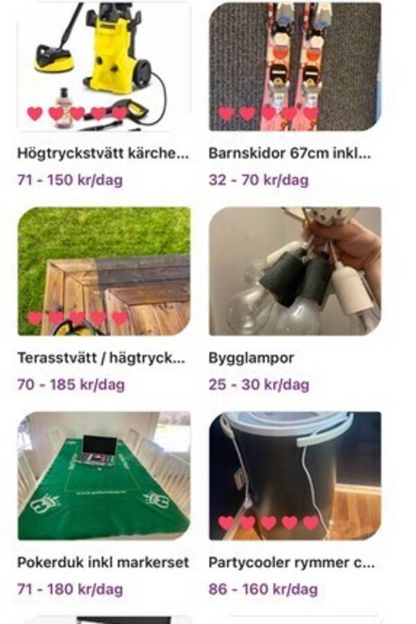 Rekvista - Bygglampor/pokerduk/partycooler