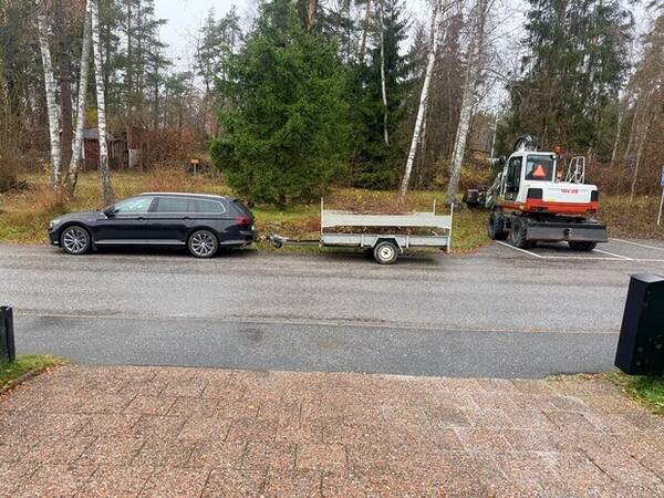 Fordon - Bil och grävmaskin