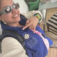 Blue bomber jacket